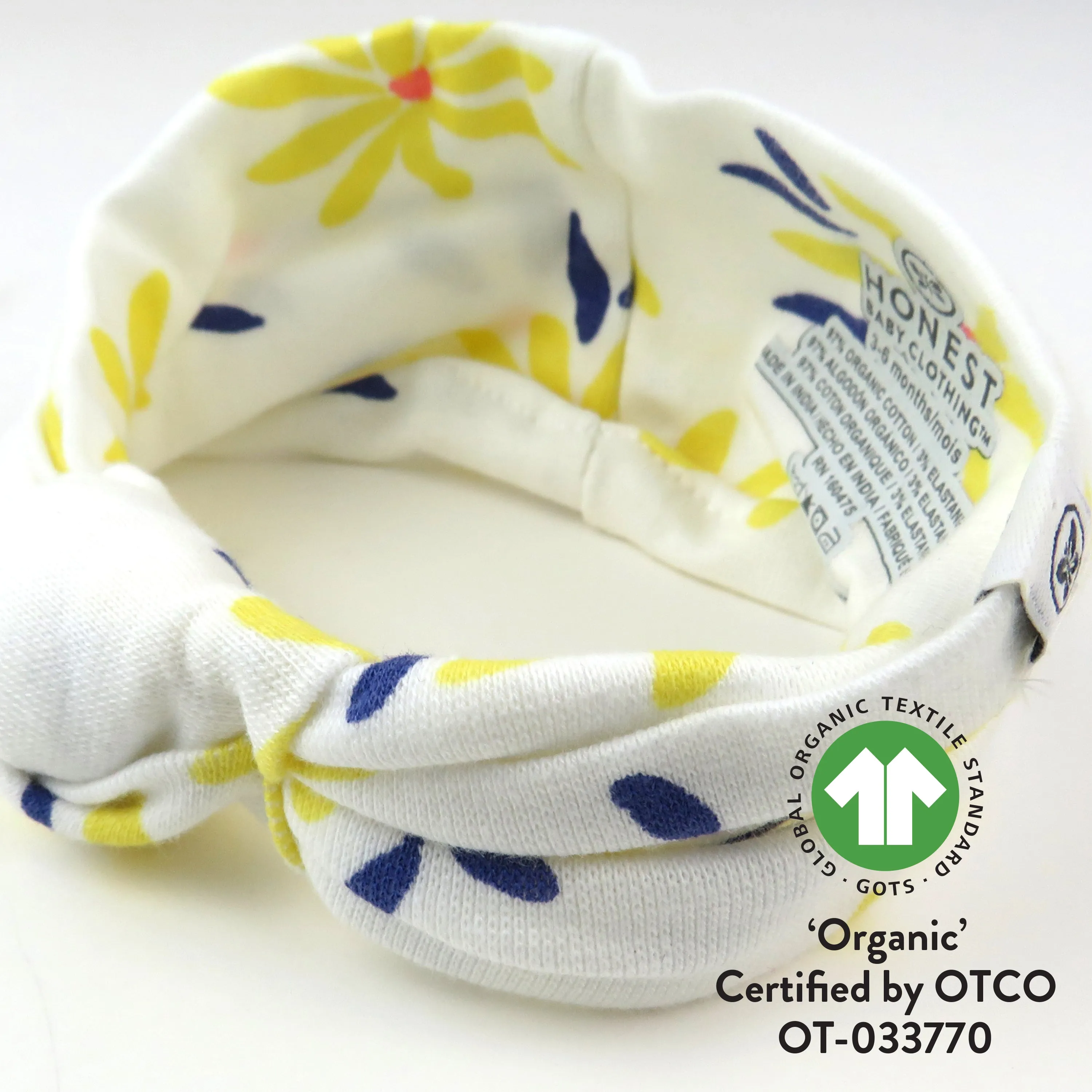3-Piece Organic Cotton Side-Snap Top, Footed Pant and Beanie/Headband Set