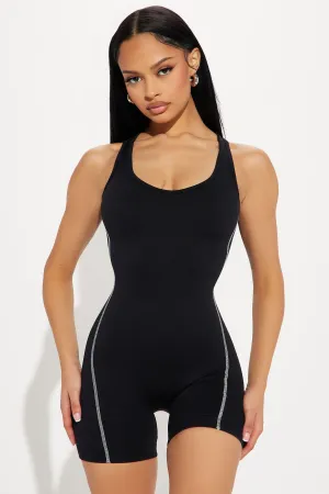 A Better Catch Active Romper - Black