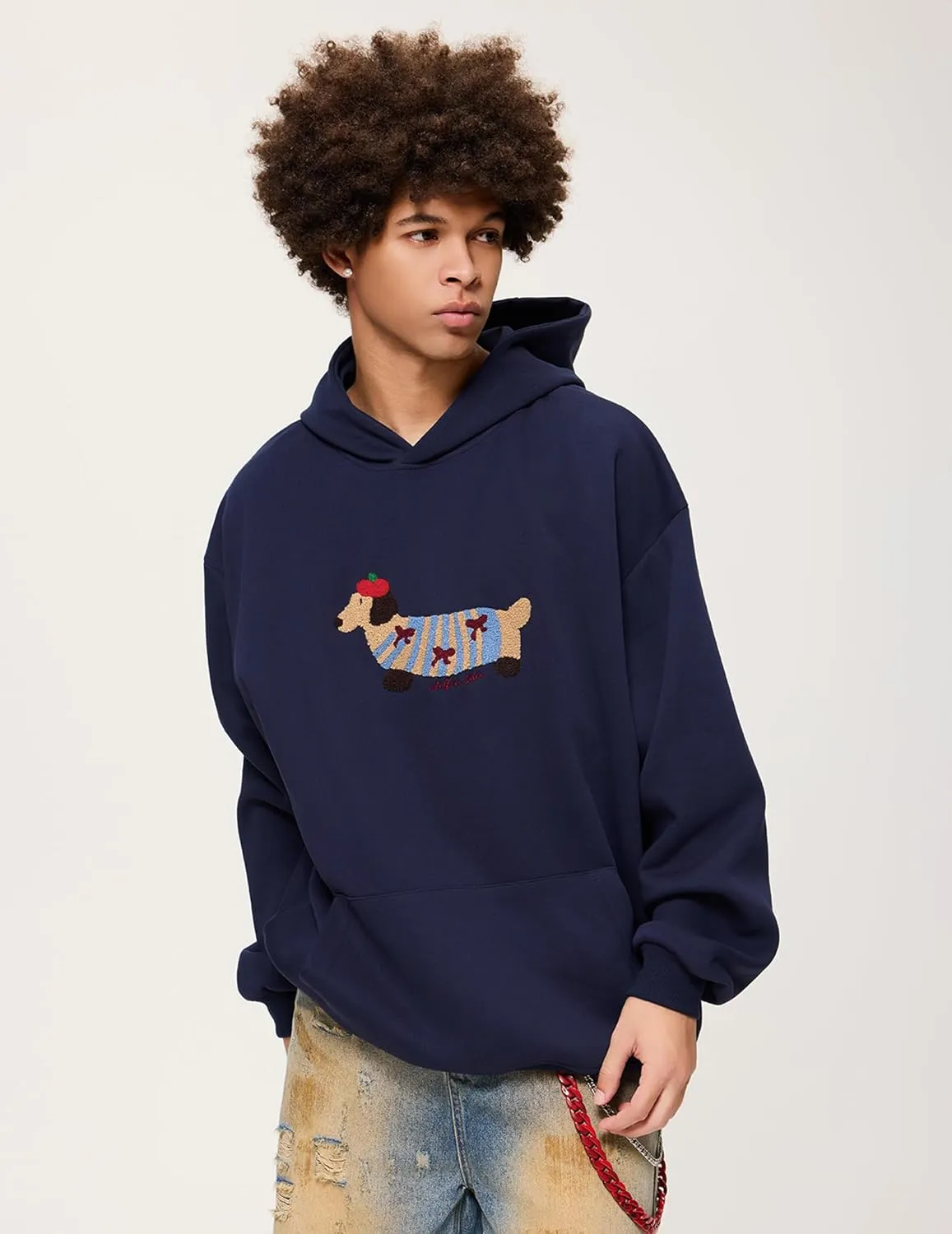 Aelfric Eden Cartoon Dog Hoodie Couple Hooded Sweatshirt Long Sleeve Pullover Oversized Hoodies 2025 Outfits