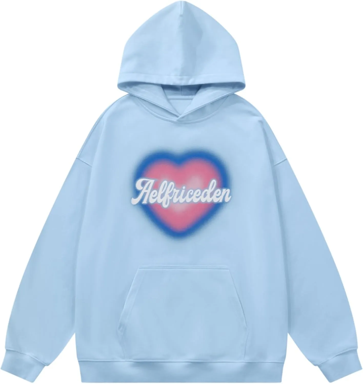 Aelfric Eden Oversized Hoodies for Women Heart Graphic Hoodie Casual Y2K Hooded Sweatshirt