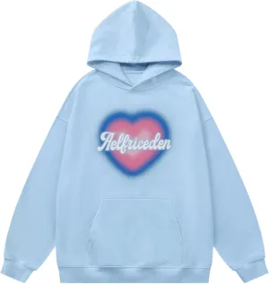 Aelfric Eden Oversized Hoodies for Women Heart Graphic Hoodie Casual Y2K Hooded Sweatshirt