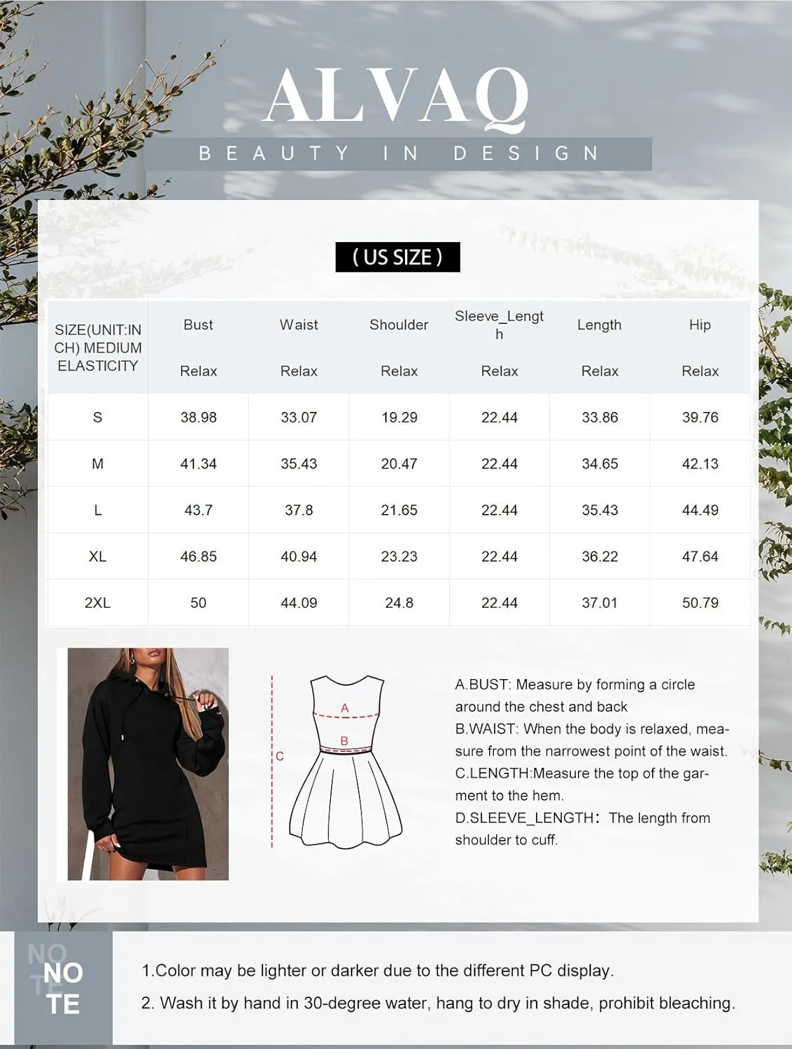 AlvaQ Womens Dresses Fall Winter 2024 Casual Long Sleeve Drawstring Pleated Hoodies Sweatshirt Pullover Tunic Mini Dress