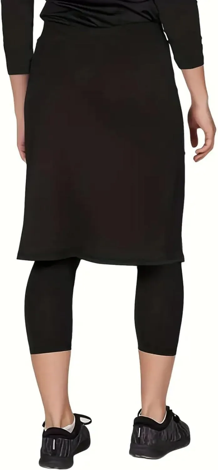 Athletic Skirt with Leggings Tennis Knee Length Yoga High Waisted Drawstring Long Golf Skirted