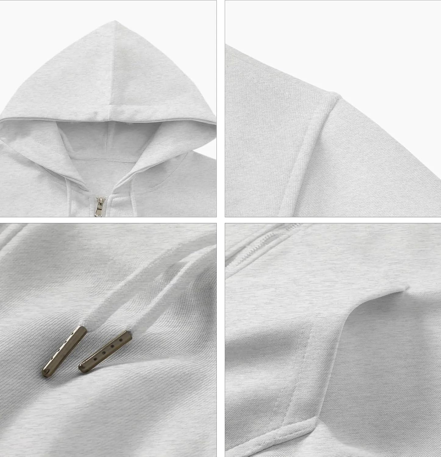 Bobeutou Womens Zip Up Y2K Hoodies Long Sleeve Fall Oversized Casual Drawstring Drop Shoulder Sweatshirts Jacket with Pocket