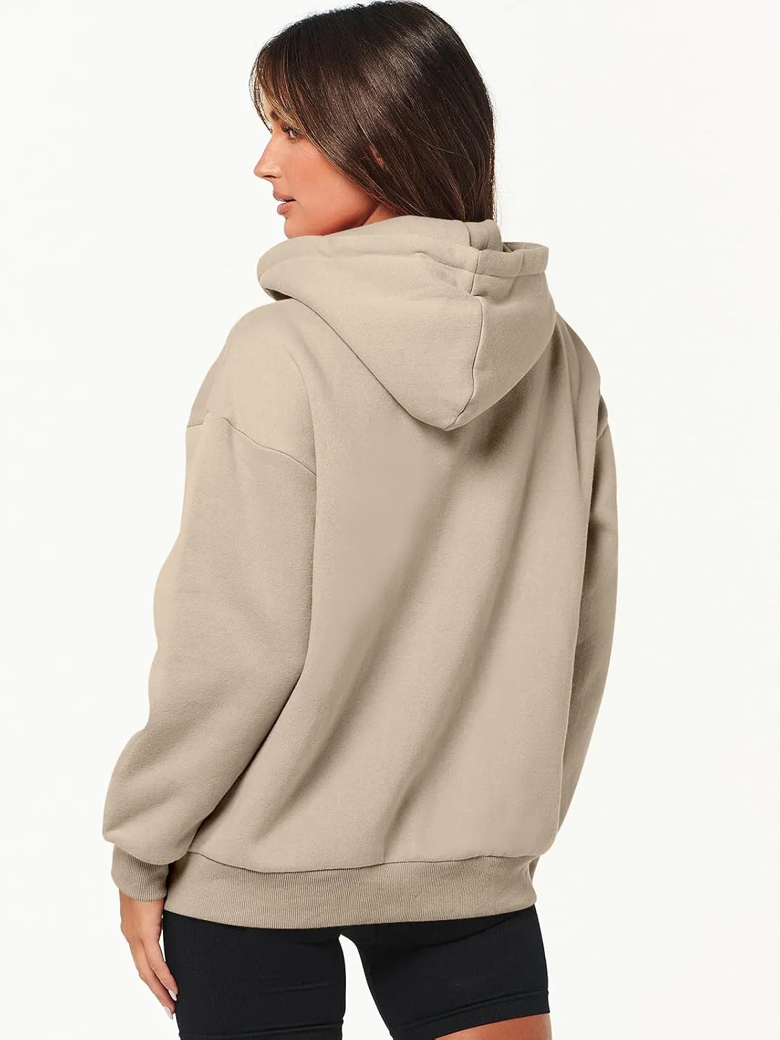 Caracilia Womens Zip Up Hoodies Oversized Long Sleeve Sweatshirts Casual Y2K Hoodie 2024 Fall Jacket with Pockets