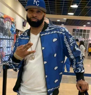 Crip Cuz Blue Bandana Men's/Unisex Bomber Jacket