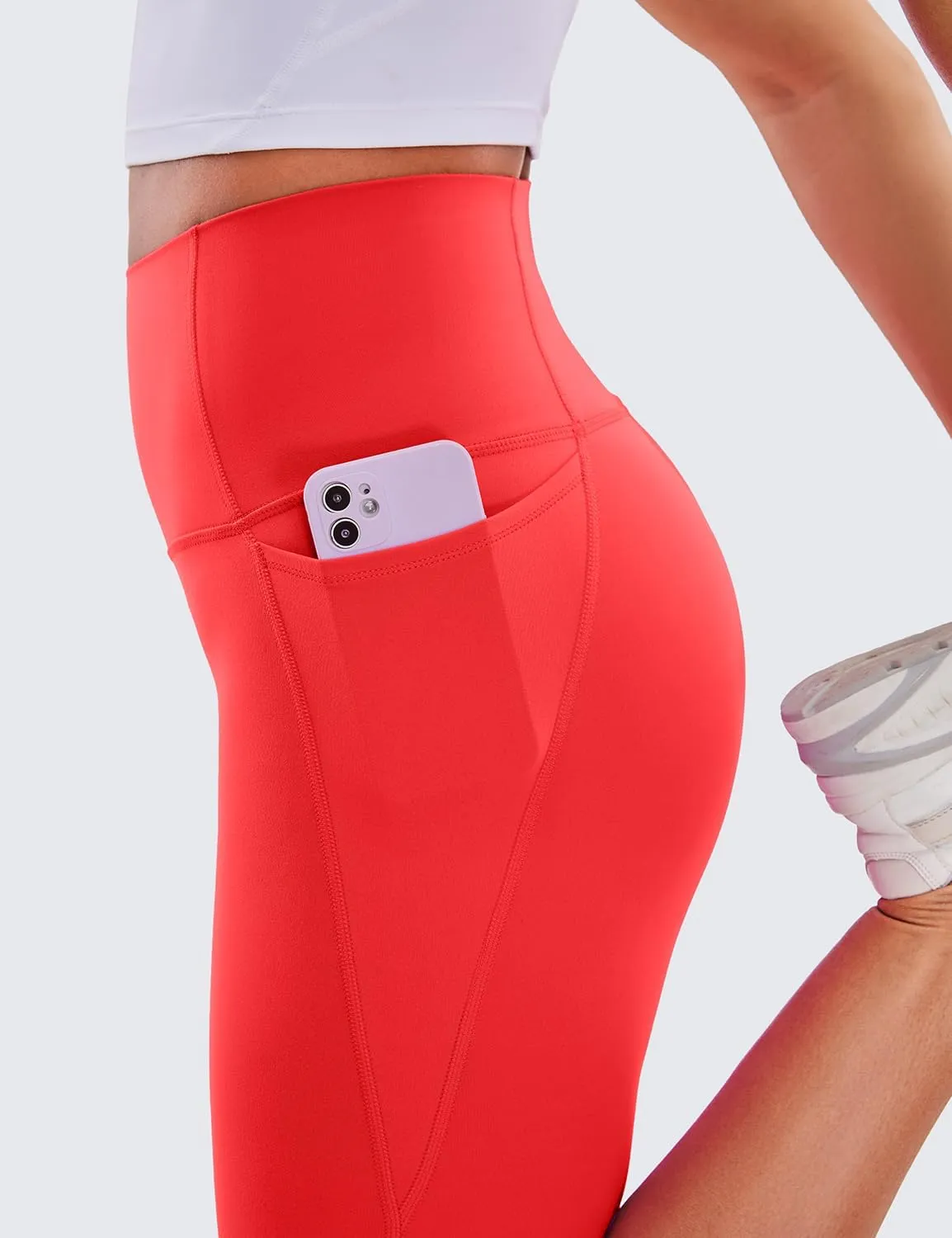 CRZ YOGA Womens Butterluxe Workout Capri Leggings with Pockets 19 Inches - High Waisted Crop Gym Yoga Pants Buttery Soft