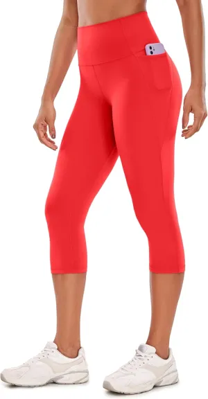 CRZ YOGA Womens Butterluxe Workout Capri Leggings with Pockets 19 Inches - High Waisted Crop Gym Yoga Pants Buttery Soft