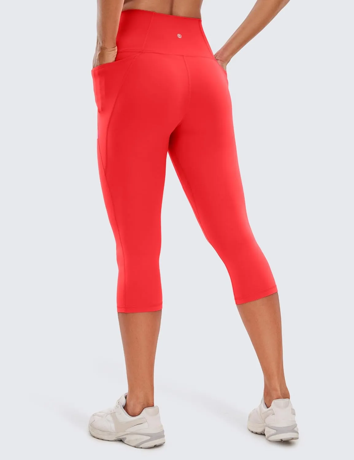CRZ YOGA Womens Butterluxe Workout Capri Leggings with Pockets 19 Inches - High Waisted Crop Gym Yoga Pants Buttery Soft