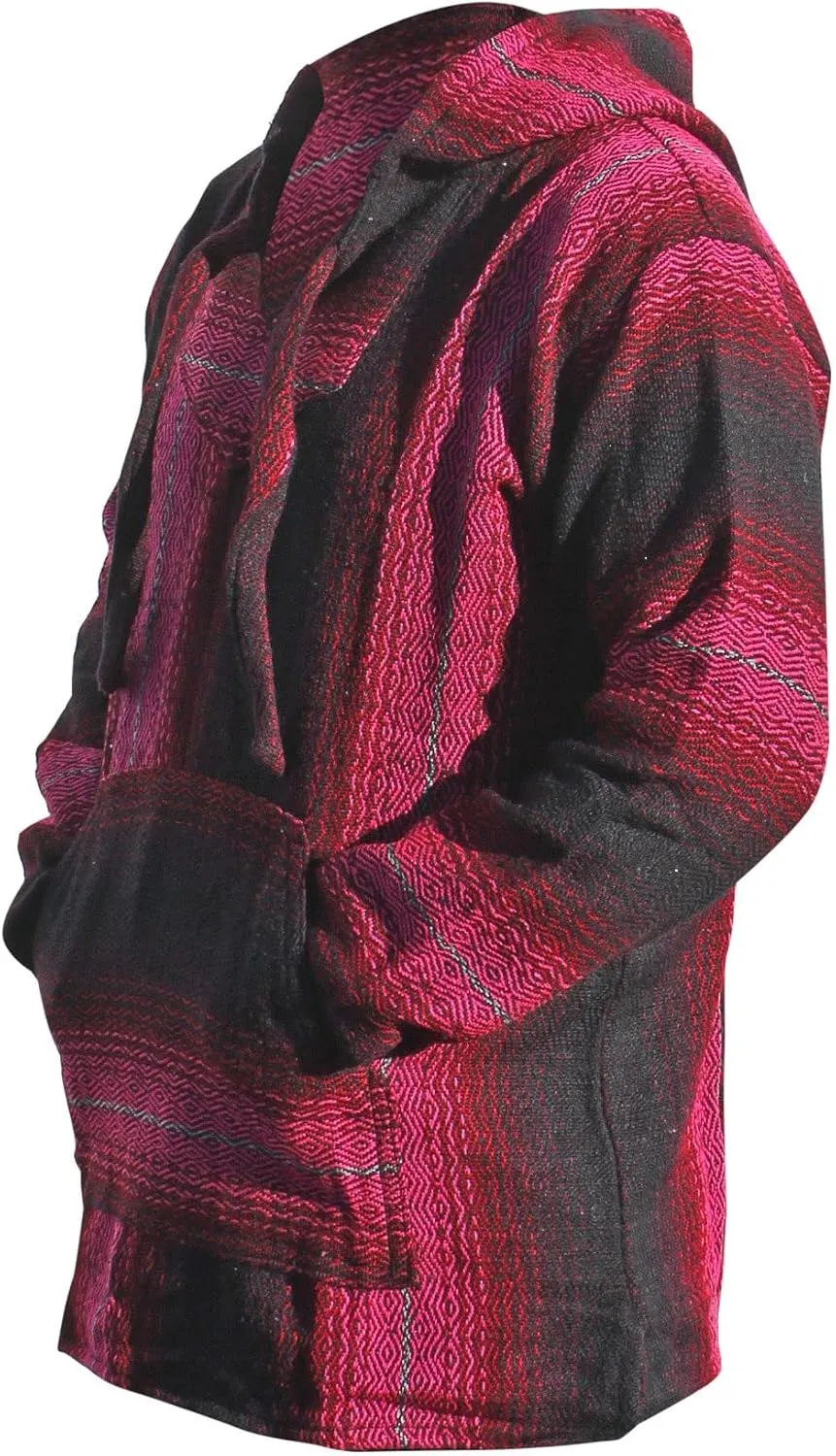 Del Mex Mexican Baja Hoodie Sweatshirt Pullover Jerga Surf Poncho Drug Rug
