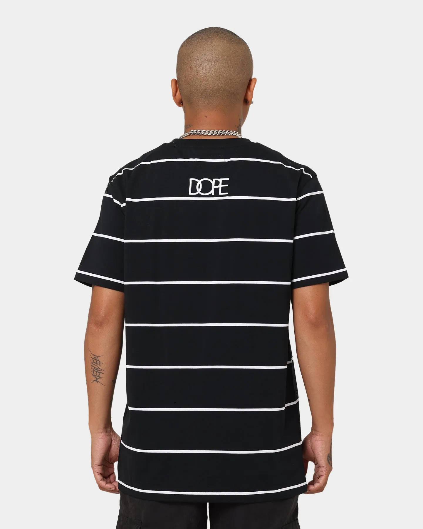 Dope Daisy Stripe T-Shirt Black/White/Multi-Coloured