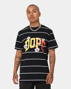 Dope Daisy Stripe T-Shirt Black/White/Multi-Coloured