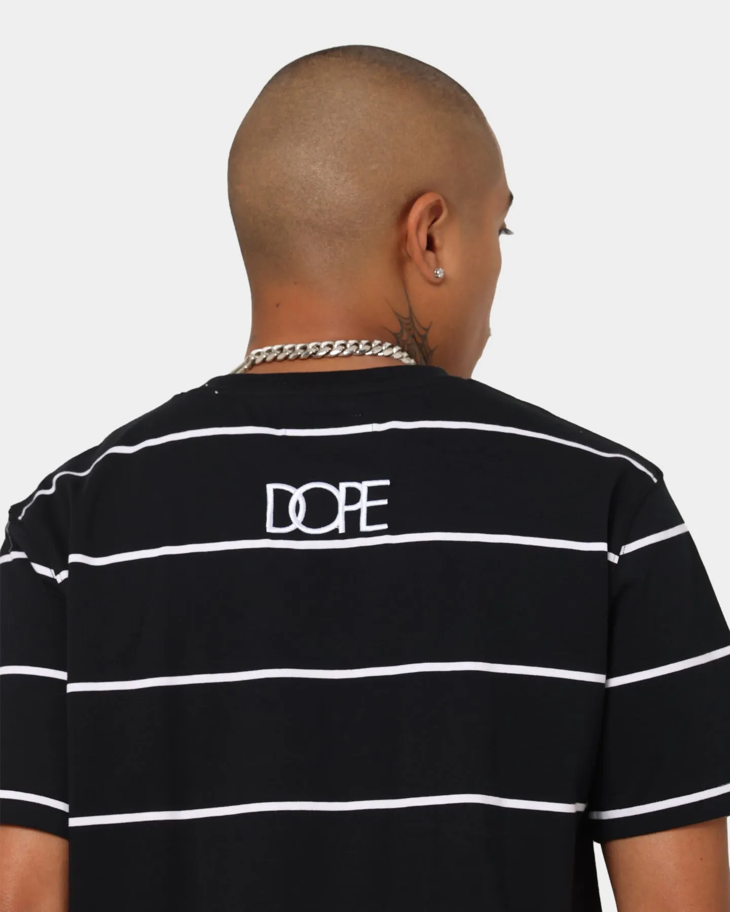 Dope Daisy Stripe T-Shirt Black/White/Multi-Coloured