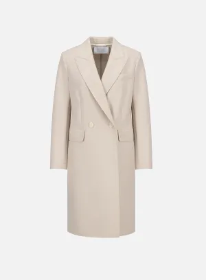 Double breasted coat light pressed wool