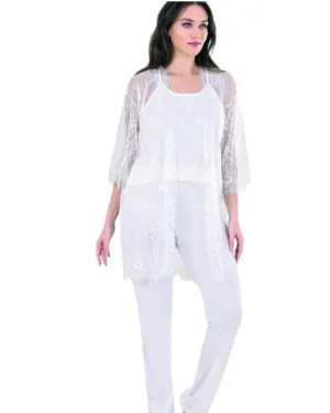 Embroidered Luxe Pajama Set with Matching Robe