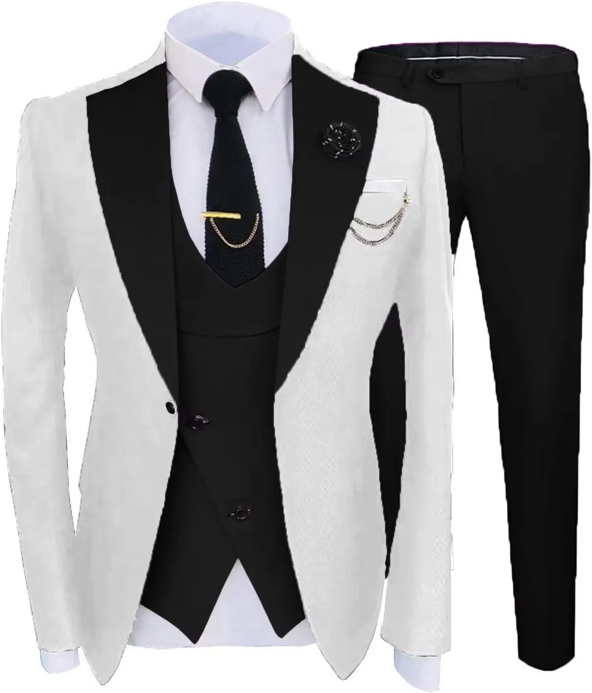 Groom Suits for Wedding 2025 Mens Slim Fit Fashion Tuxedo Dress Suit for Party ST-XZ009