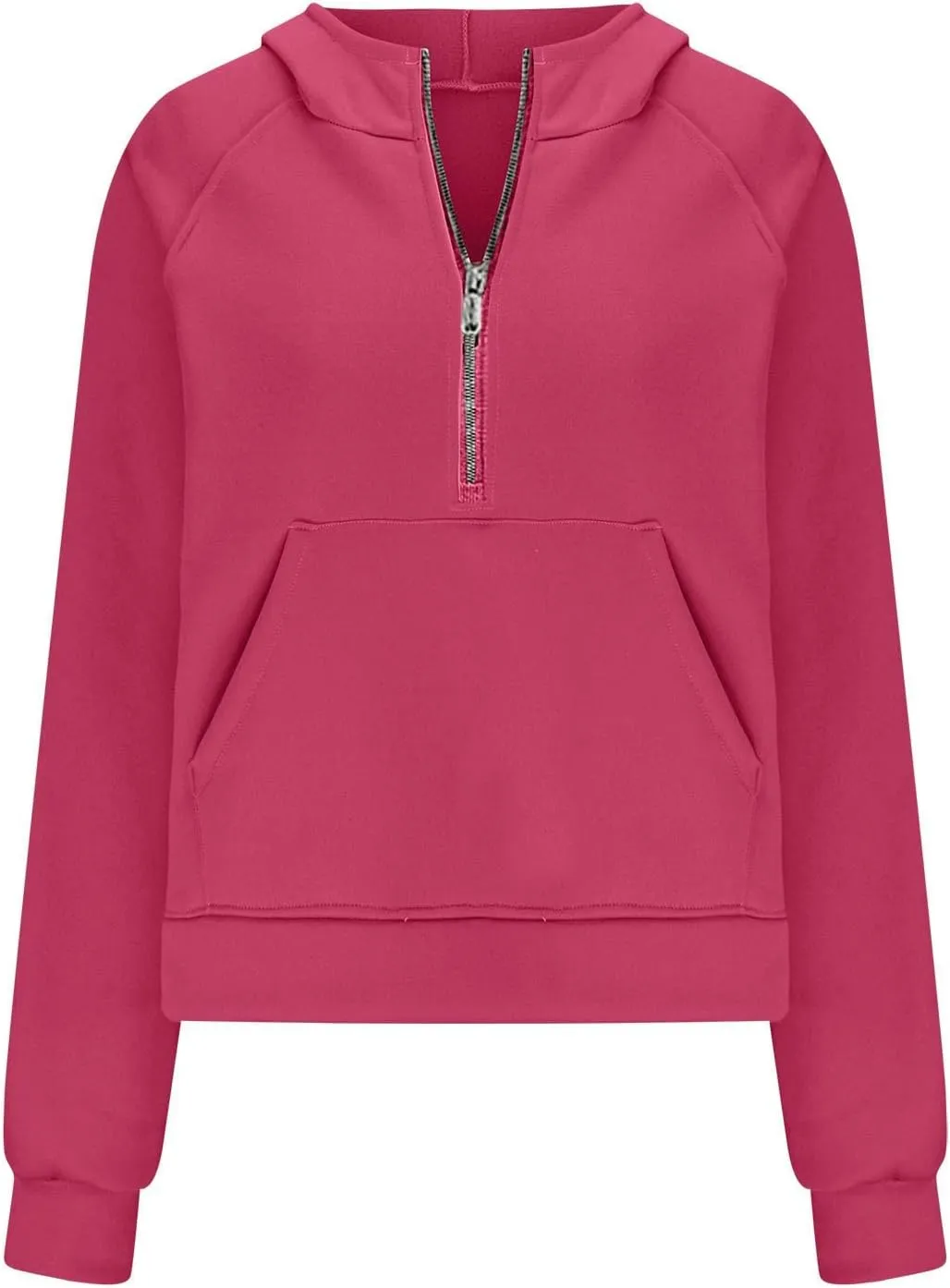 Hoodies for Women Half Zip Long Sleeve Fleece Cropped Sweatshirts Plus Size Loose Casual Fashion Pullover with Pocket