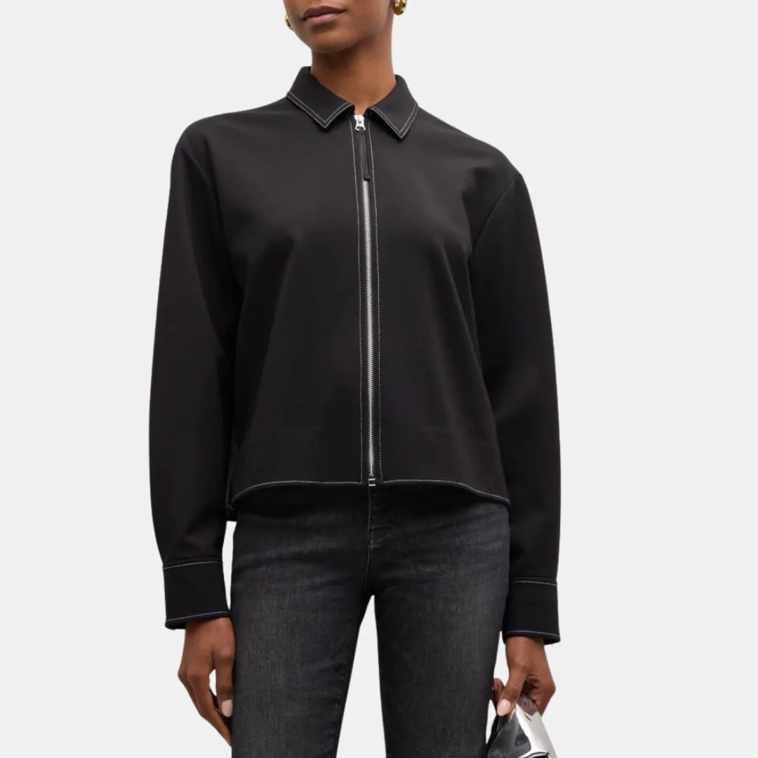 Juni Contrast Stitch Long Sleeve Jacket (Black)