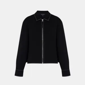 Juni Contrast Stitch Long Sleeve Jacket (Black)