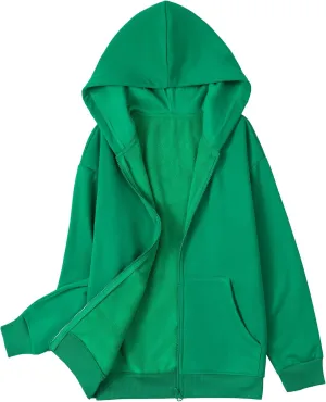 KIDNATION Kids Zip Up Hoodies Soft Fleece Hoodie Antistatic Fabric Hooded Sweatshirt with Pocket for Boys or Girls 4-14 Years