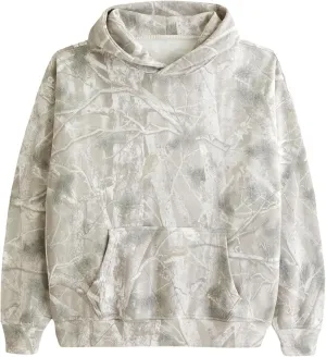Light Camo Hoodie Womens Maple Leaf Print Sweatshirt for Women Trendy Oversized Fleece Hoodies Pullover with Pockets