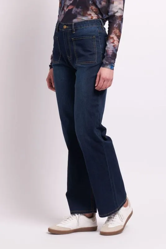 Memo Contrast Stitch Jean TP13758 Dark Indigo