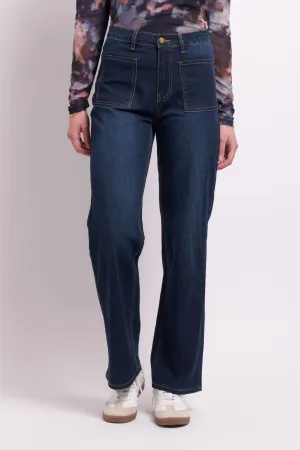 Memo Contrast Stitch Jean TP13758 Dark Indigo