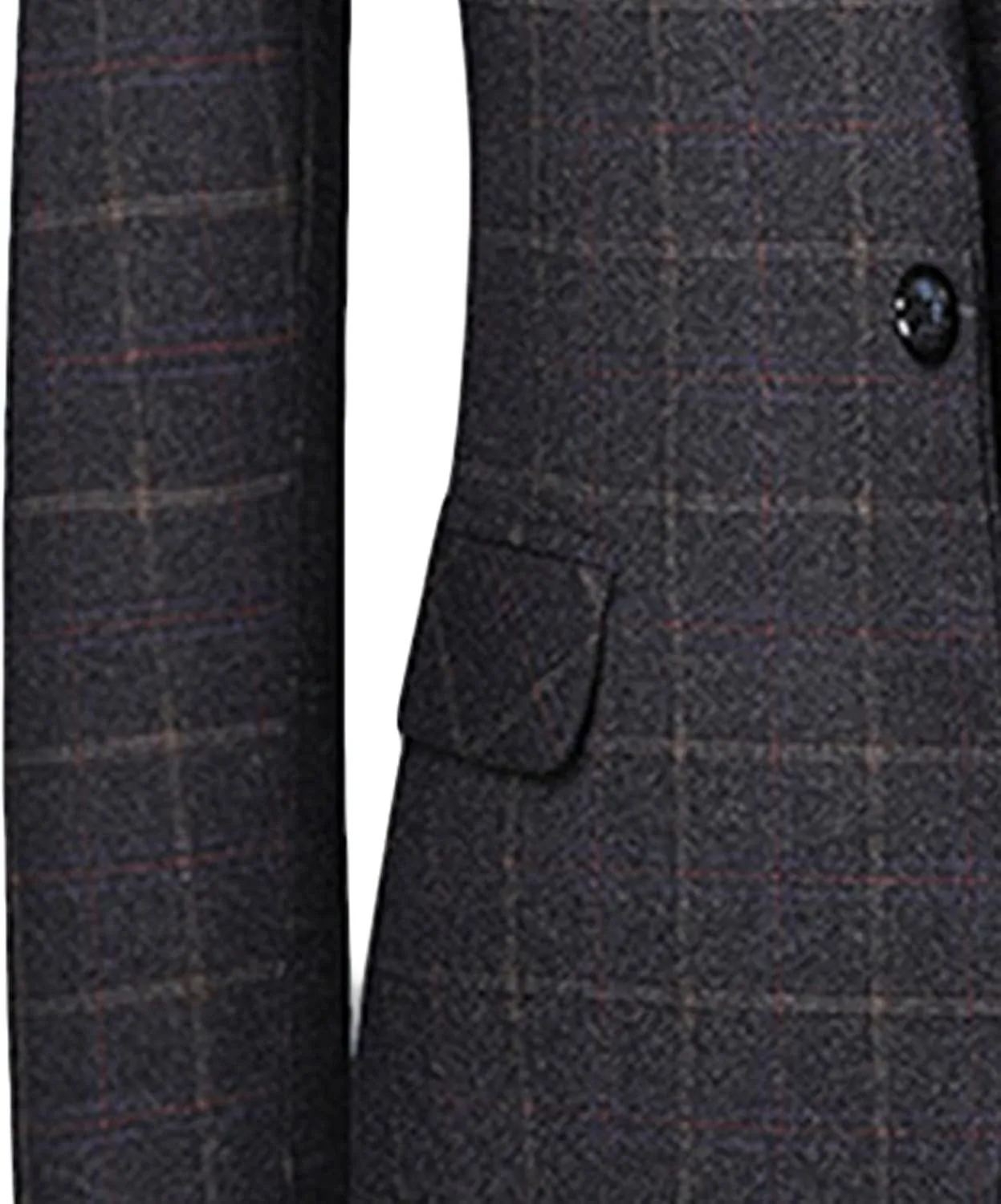 Men's 3 Piece Plaid Suit Check Single Breasted One Button Blazer Set Vintage Formal Dress Party Jacket Vest Pants