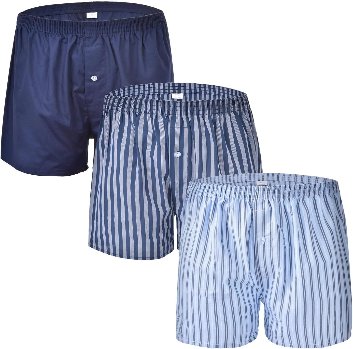 Mens Boxer Shorts Funny Boxers Sleep Short Plaid Cotton Loose Woven Boxers for Men Small Medium Large
