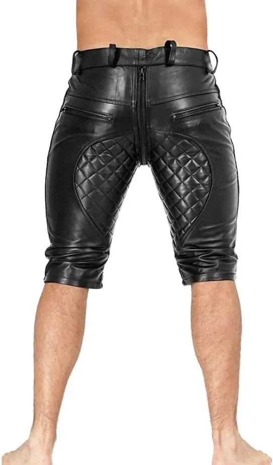 Men's Casual Motorcycle & Cowboy Western Traditional Native American Leather Fashion Pant