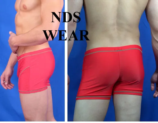 Mens Contrast Stitch Squarecut Swimsuit - Closeout