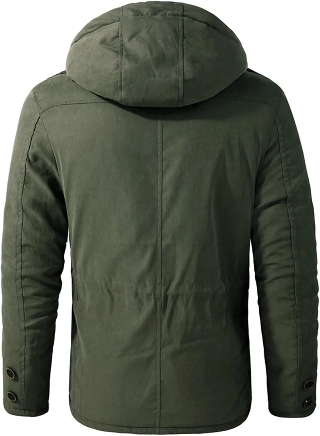 Mens Down Jacket Men's Coat Autumn and Winter Men's Coat Coat Padded Velvet Cotton Men's Coat Parka Hooded Casual Coat Size(Green,XXXL)