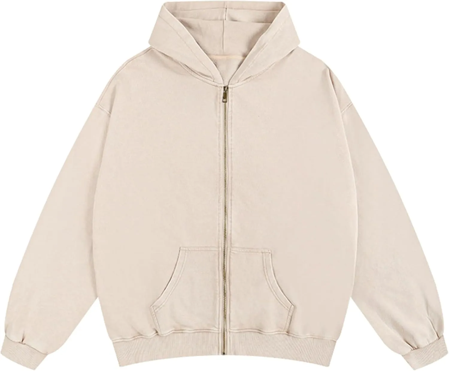 Mens Zip Up Hoodie Women Full Zip Hoodies Vintage Acid Wash Oversized Sweatshirts Hooded Sweatshirt Streetwear
