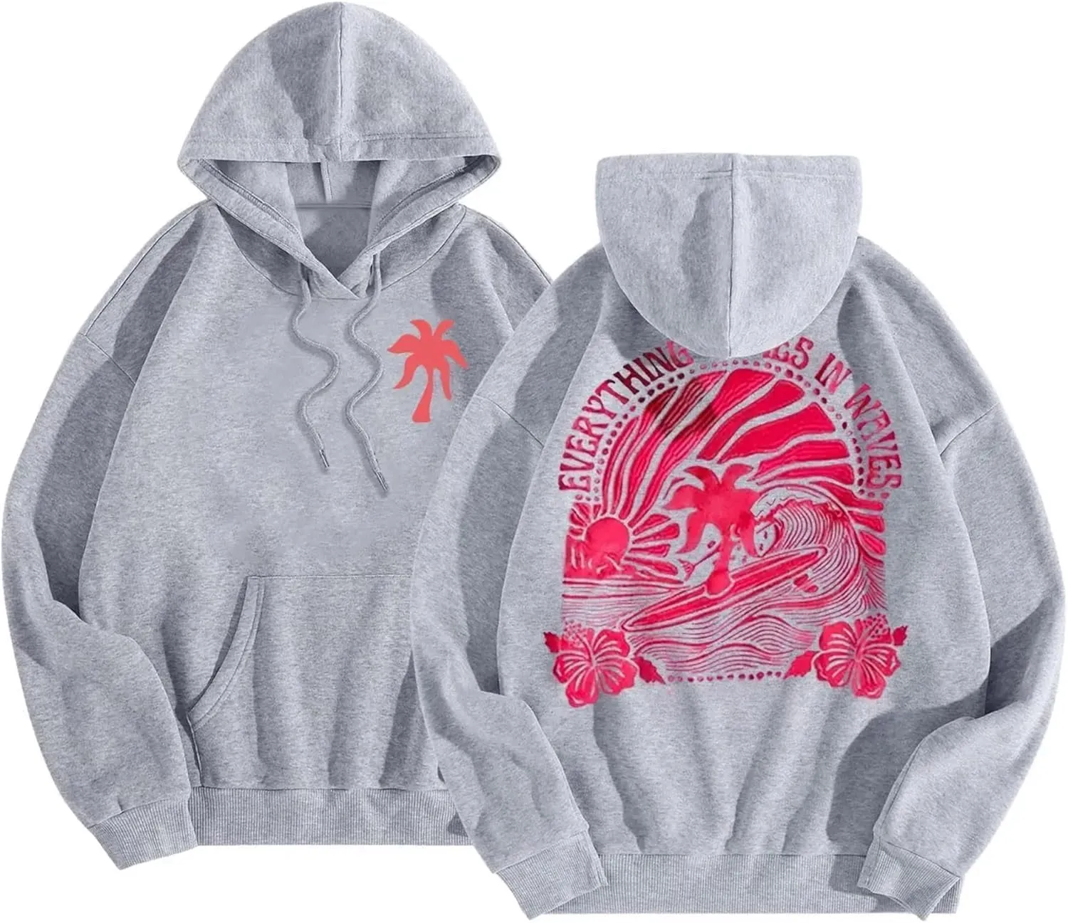 MOLERFO Women Y2k Graphic Hoodies Preppy Hoodies Cute Oversized Sweatshirts Pullover Sweater Hooded
