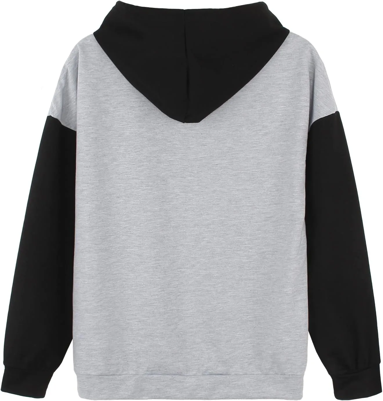 PESION Womens Pullover Hoodies Oversized Graphic Color Block Novelty Hoodie Sweatshirts with Pockets
