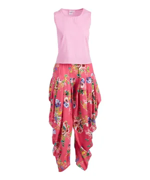 Pink Sleeveless Top & Floral Pants