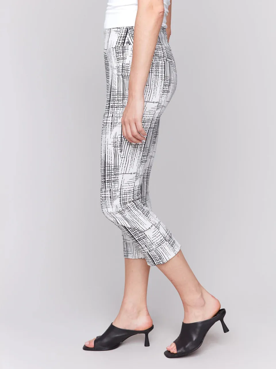 PRINTED STRETCH PULL ON CAPRI-PEPPER