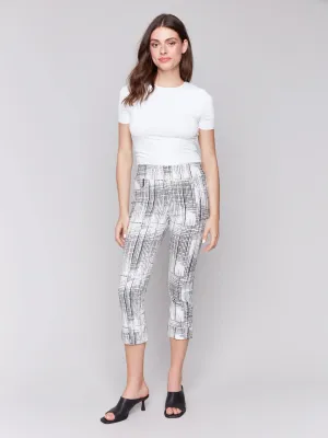 PRINTED STRETCH PULL ON CAPRI-PEPPER