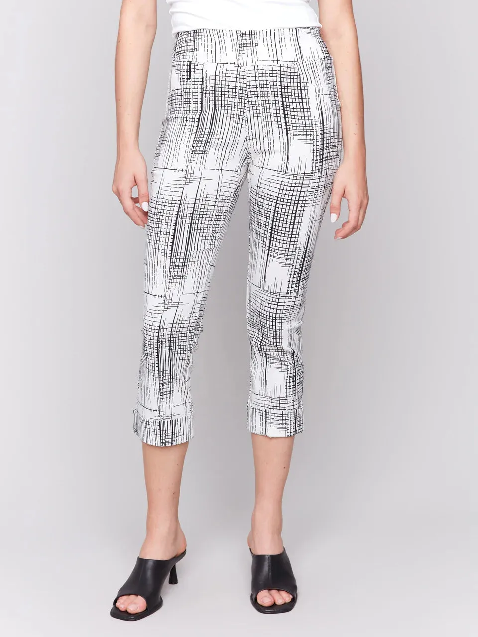 PRINTED STRETCH PULL ON CAPRI-PEPPER