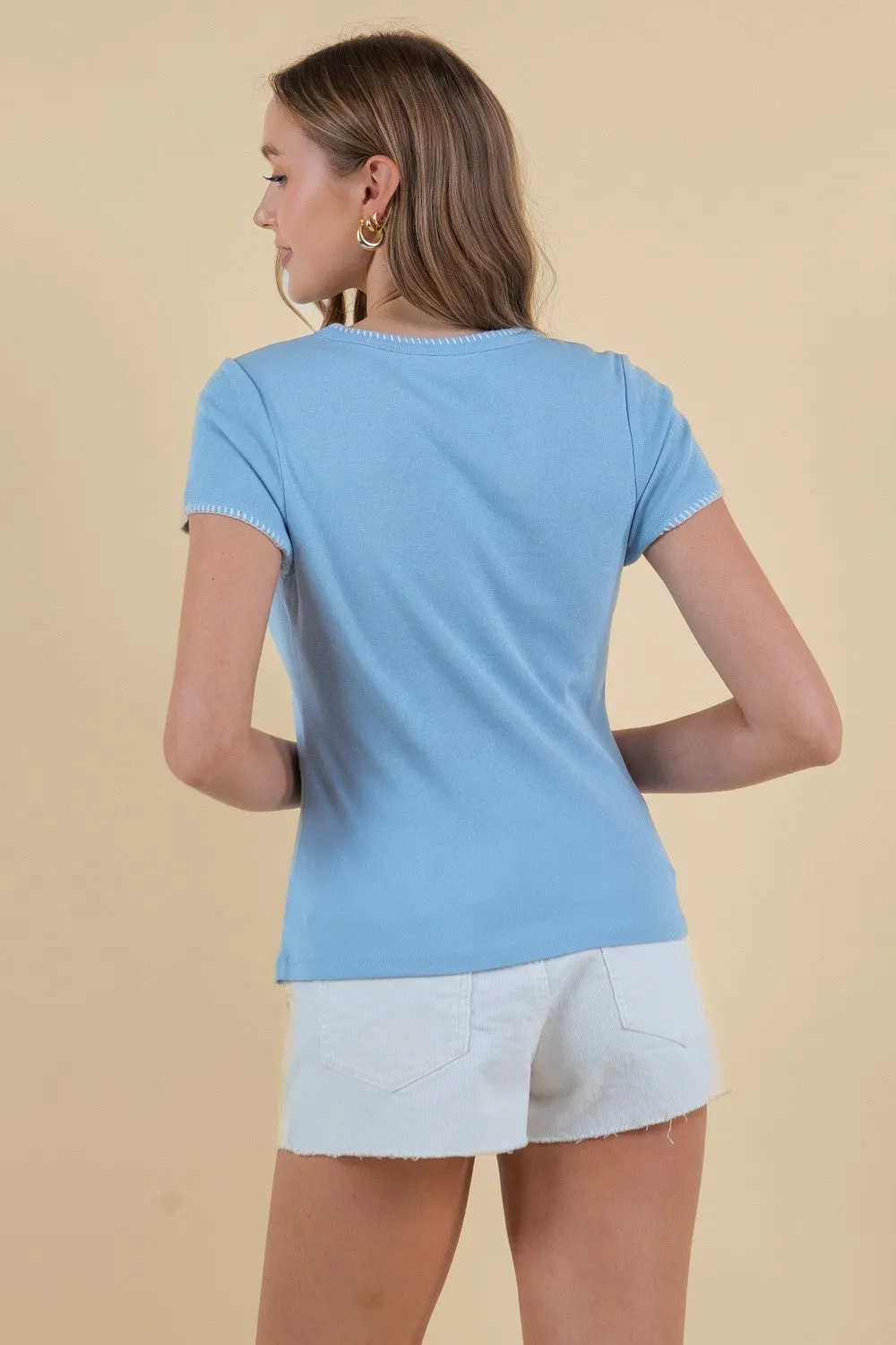 Round Neck Cotton Jersey Tee