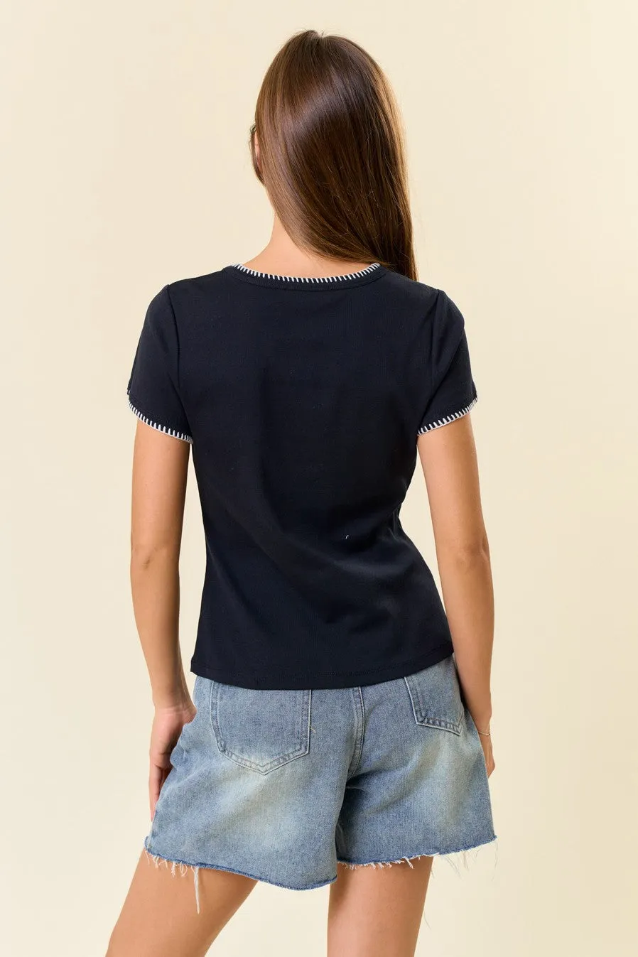 Round Neck Cotton Jersey Tee