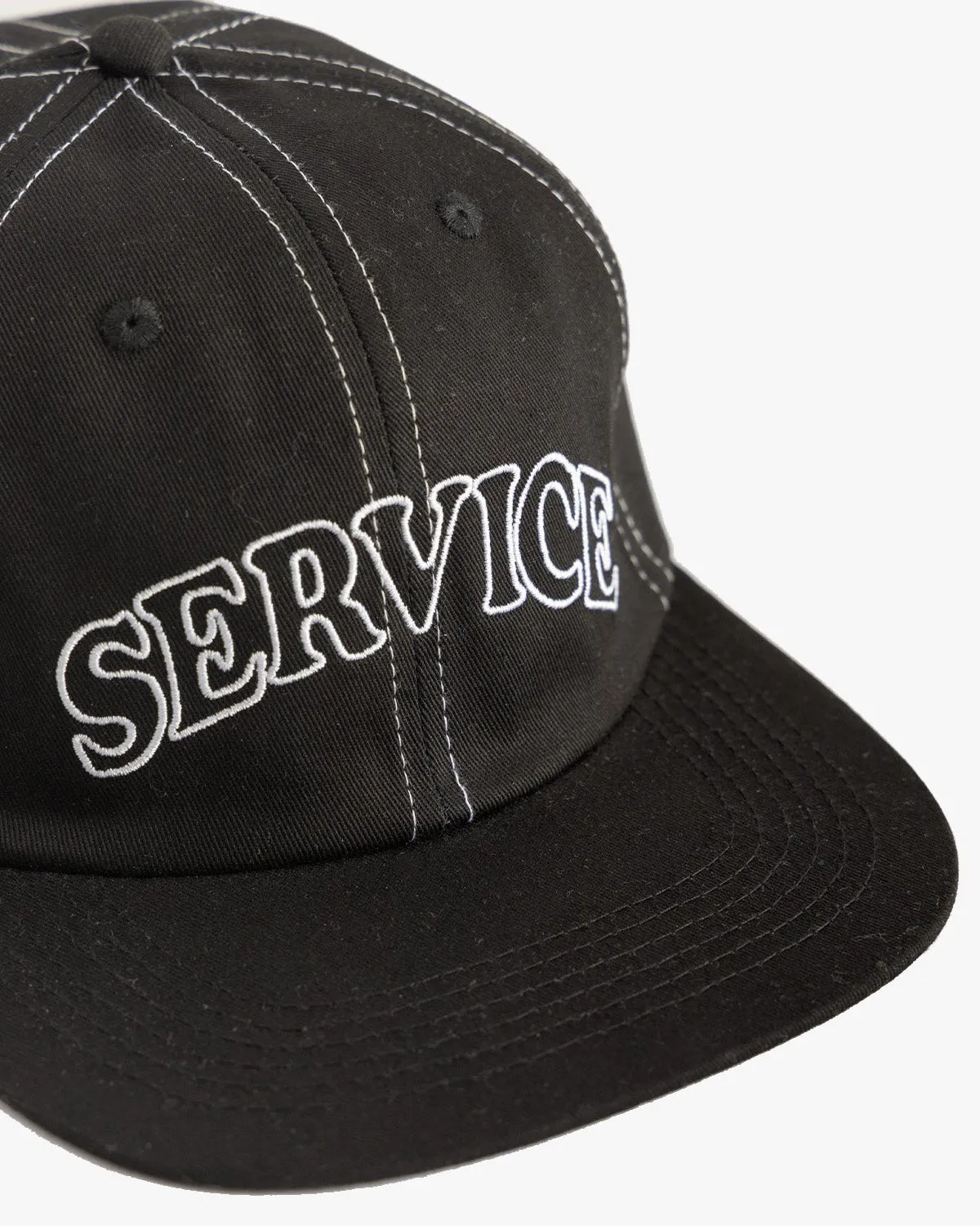 Service Works Arch Logo Contrast Stitch Cap - Black