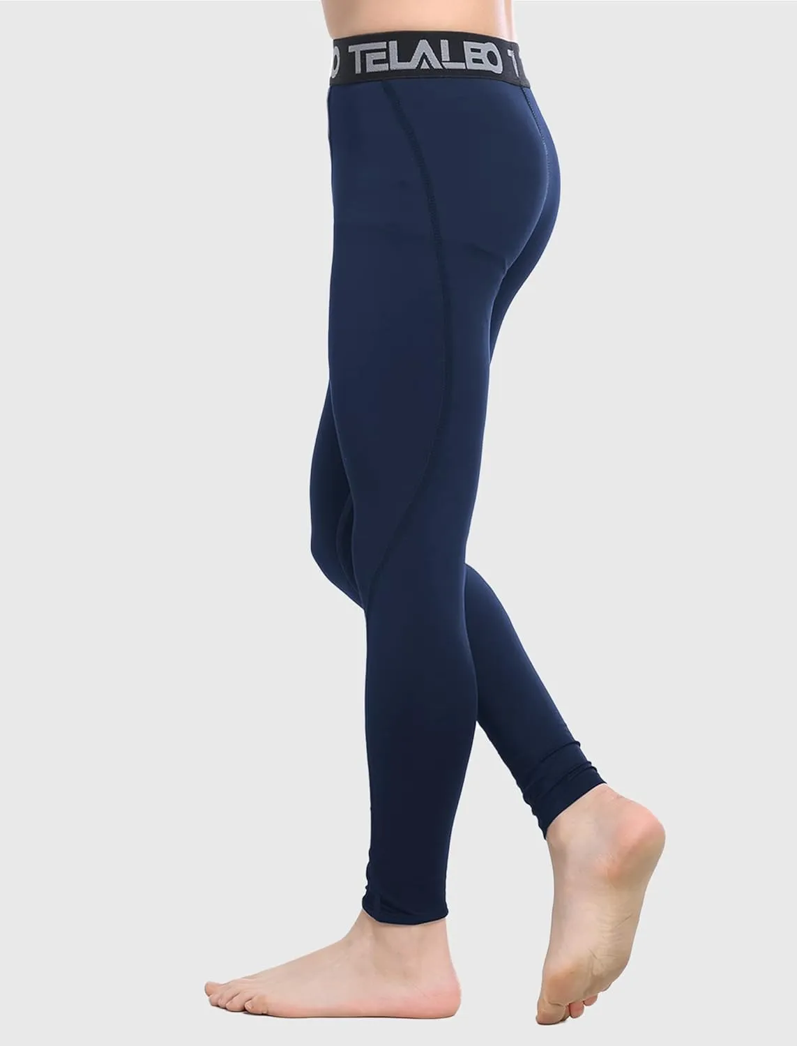 TELALEO 1/2/3/4 Pack Boys' Youth Compression Leggings Pants Tights Athletic Base Layer for Running Hockey Basketball