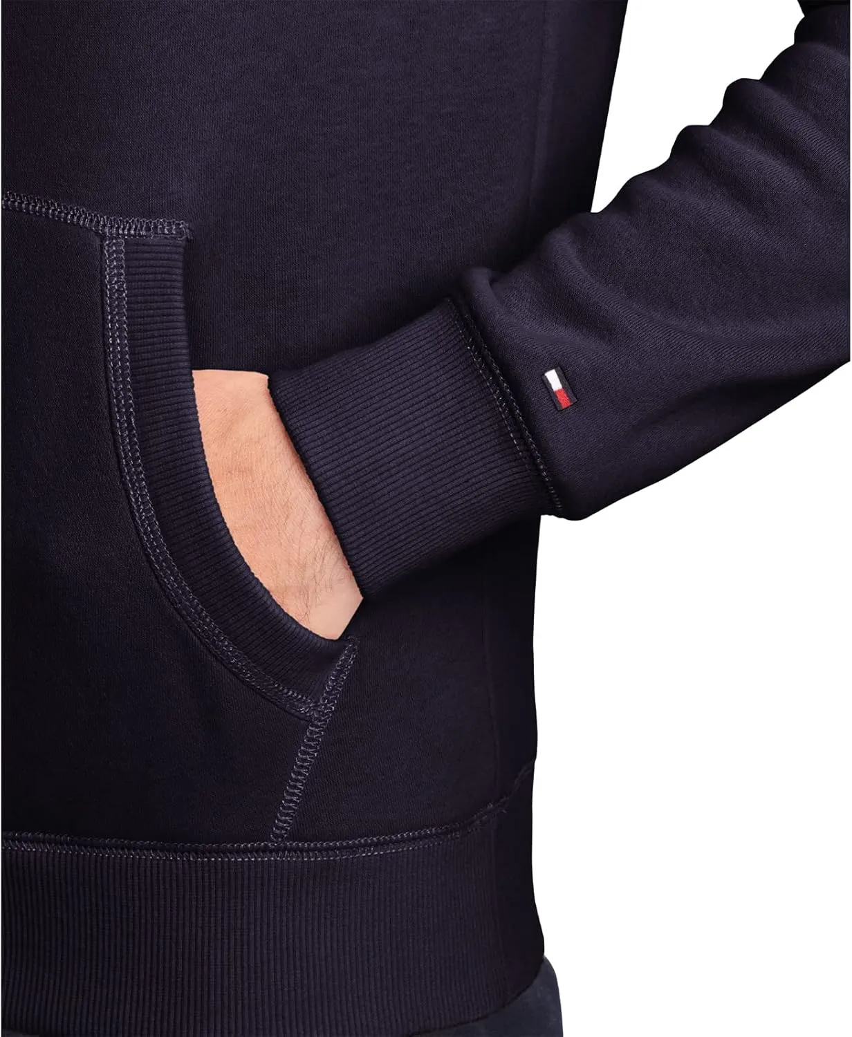 Tommy Hilfiger Men's Long Sleeve Fleece Logo Pullover Hoodie Sweatshirt