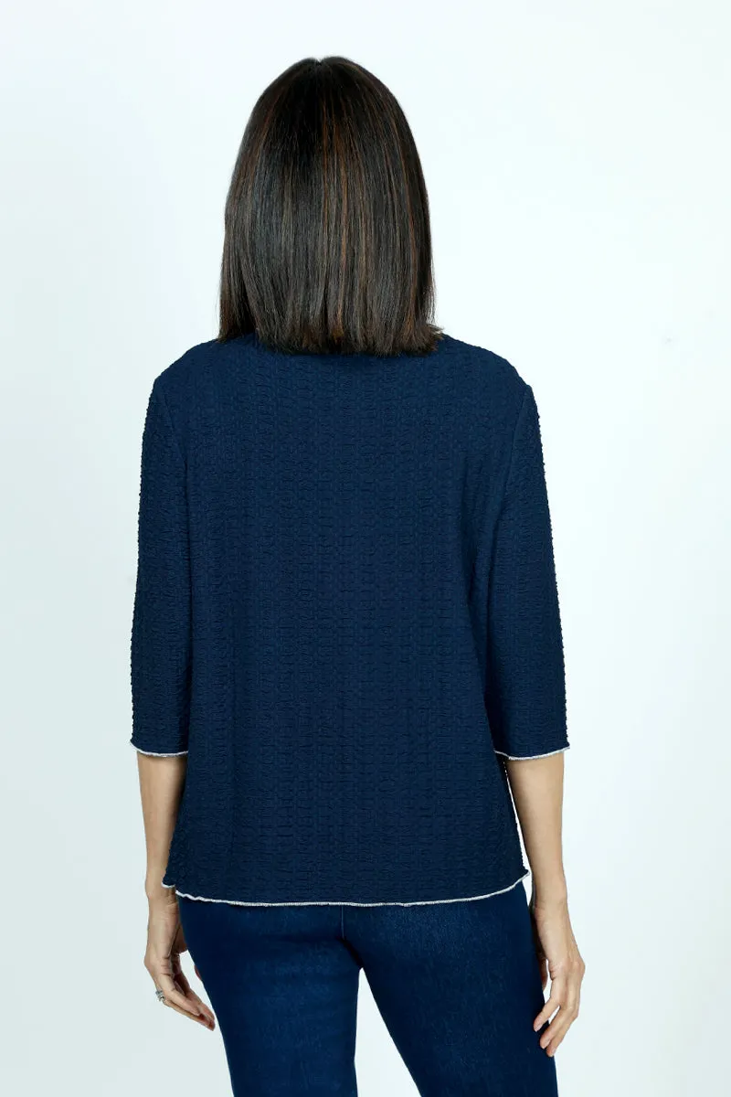 Top Ligne Textured Top with Stitch Pocket