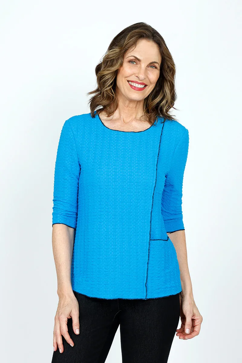 Top Ligne Textured Top with Stitch Pocket