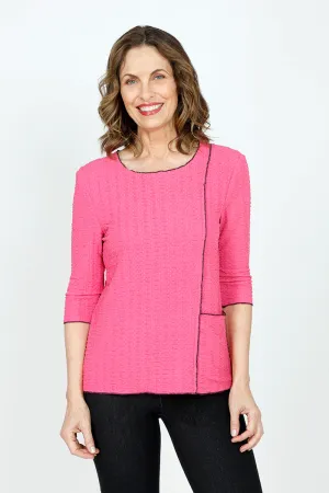 Top Ligne Textured Top with Stitch Pocket