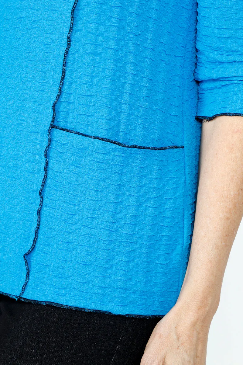 Top Ligne Textured Top with Stitch Pocket