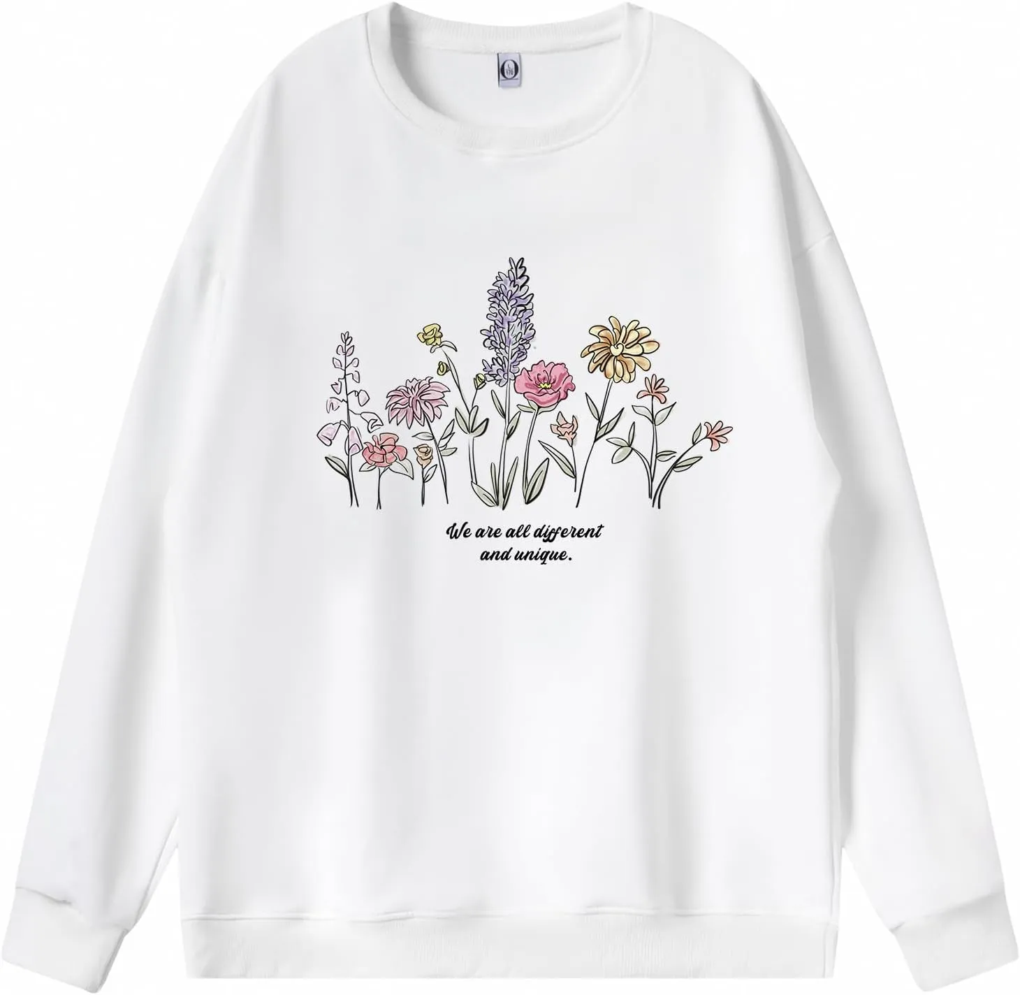Tuislay Cute Sweatshirts for Women Floral Graphic Oversized Teen Girls Preppy Hoodie Casual Baggy Trendy Flower Pullovers Top