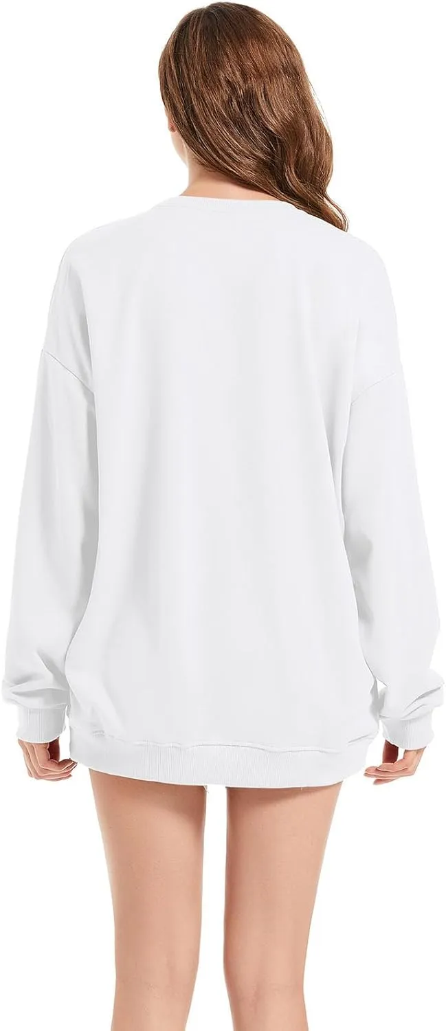 Tuislay Cute Sweatshirts for Women Floral Graphic Oversized Teen Girls Preppy Hoodie Casual Baggy Trendy Flower Pullovers Top